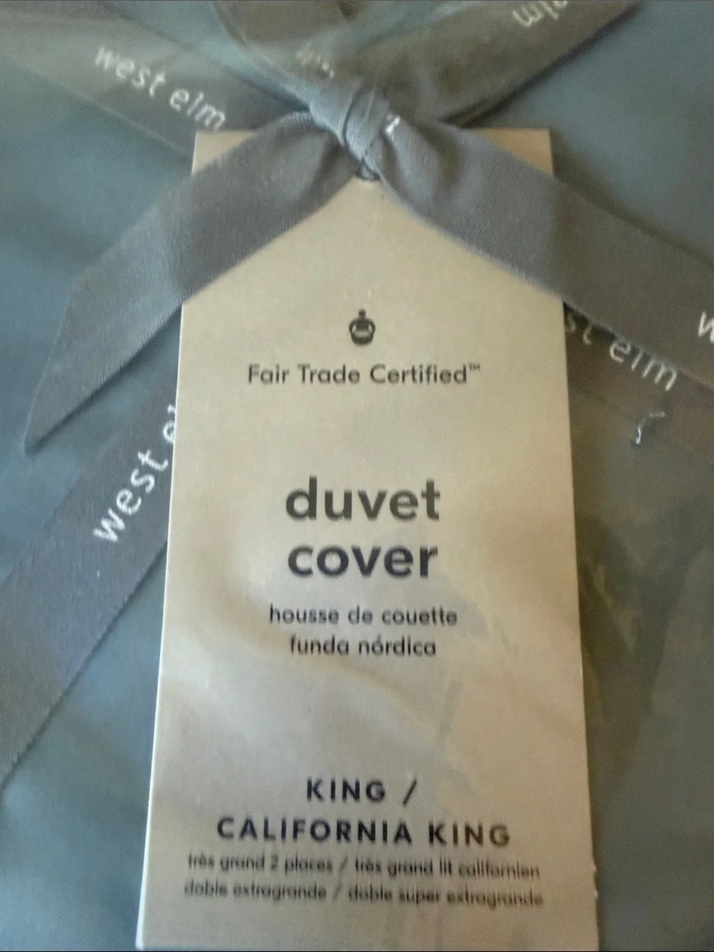 West Elm King / California king Duvet Cover in Gray
